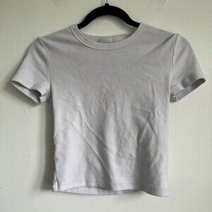 Aritzia Sunday Best BestHug Little Ribbed T-Shirt Baby Tee - White - XS